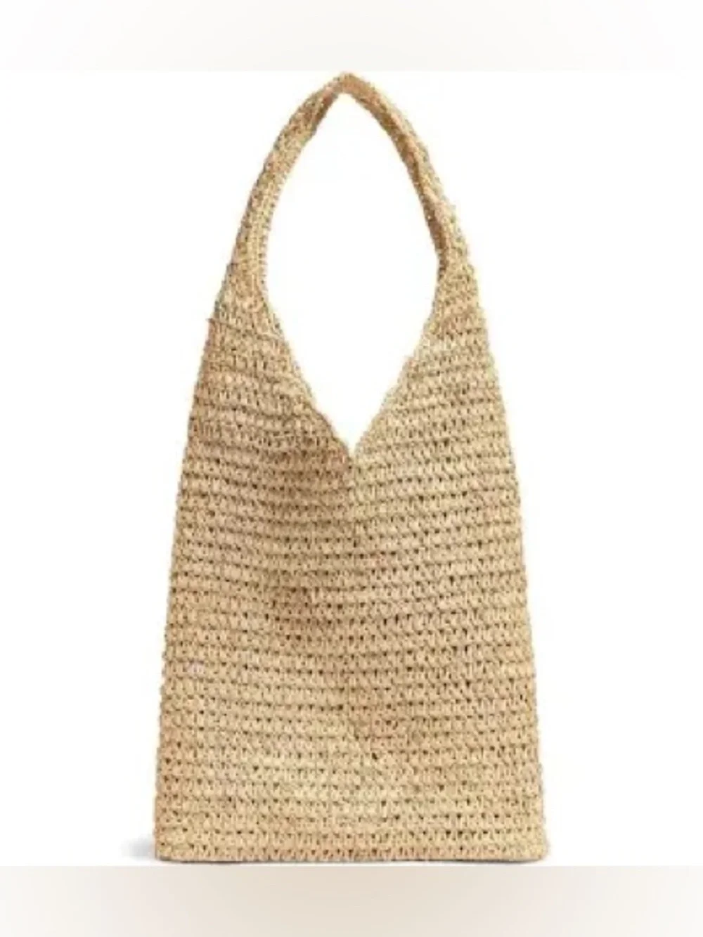 Faherty Raffia Crochet Hobo Tote Bag Slouchy Coastal Minimalist